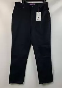 Jeans Gloria Vanderbilt Amanda Denim Negro Pierna Recta 5 Bolsillos Talla 14 NUEVO - Imagen 1 de 16
