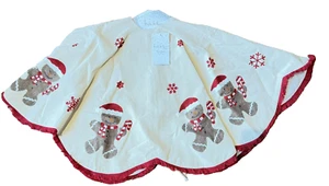Nicole Miller Home 52 inch GINGERBREAD Peppermint Christmas Tree Skirt - Picture 1 of 3