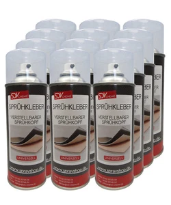12x SPRÜHKLEBER 400ml EXTRA STARK Kontaktkleber Spray mit hoher Sofortklebekraft - Bild 1 von 3