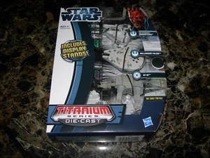 Star Wars Titanium Series DieCast 3-pack SNOWSPEEDER MILLENNIUM FALCON AT-AT - Picture 1 of 2