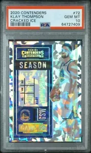 2020 Contenders Klay Thompson Cracked Ice Season Ticket /25 Warriors SSP PSA 10 - Picture 1 of 2