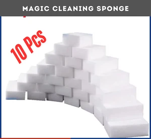 10 x Magic Cleaning Sponge Eraser Stain Remover Melamine Foam UK FREE POSTAGE! - Picture 1 of 6