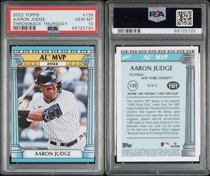2022 Topps Throwback Thursday TBT Aaron Judge #139 NY YANKEES PSA 10