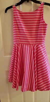 VESTIDO POLO RALPH LAUREN NIÑA SATÉN ALGODÓN RAYAS ROSA/BLANCO TALLA 14 Foto 1 de 4