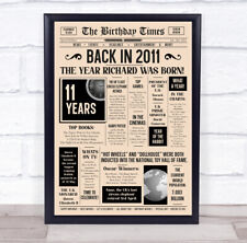 2011 Newspaper Any Age Any Year You Were Born Birthday Facts Gift Print