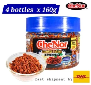 Crispy Shrimp Chilli Che' Nor 4 bottles x 160g -fast shipment by DHL Express - Picture 1 of 6