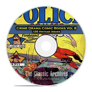 Crime Drama, Suspense, Vol 8, Police Comics 126 Issues Golden Age Comics DVD D81 - Imagen 1 de 12