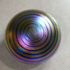 Beautiful Dichroic Iridized Glass Paperweight w/Swirls Bottom Unsigned w/Pontil