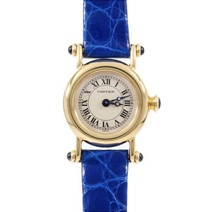 AUTH CARTIER WATCH CARTIER MINI DIABOLO QUARTZ CASE 21MM ROMAN BLUE BELT F/S