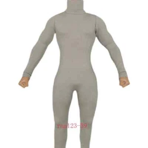 1/6 High Collar Grey Jumpsuit Tights Fit 12'' Male Muscle Action Figure - Bild 1 von 6
