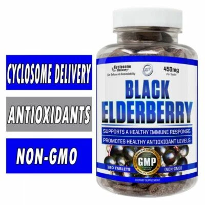 Hi-Tech Pharmaceuticals Black-Elderberry 450mg 120 Caps Liposomal *SAMBUCOL* - Image 1 of 2