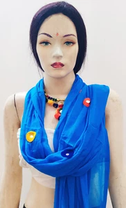 bordado ver a través dupatta danza del vientre algodón mezcla Reyon - Imagen 1 de 6