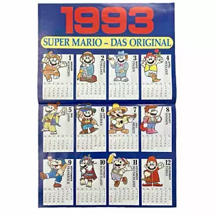 Nintendo Super Mario 1993 Kalender Poster 41x28cm - Retro Vintage Sammler - Bild 1 von 5