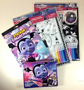Disney VAMPIRINA Terciopelo PÓSTER 3D PEGATINAS MARCADORES CRAYONES Juego de Regalo de Viaje - Imagen 1 de 11