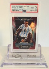2022 PANINI PRIZM FIFA WORLD CUP QATAR ANGEL DI MARIA #1 MAROON 15/22 PSA 10 