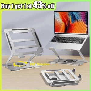 360° Metal Portable Laptop Tablet Stand Riser Bracket Adjustable Holder For Desk - Picture 1 of 21