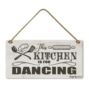 Rustic Farmhouse Wooden Sign Wall Hanging Art Decor Prints - The Kitchen is f... - Picture 1 of 5