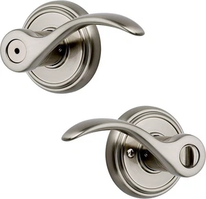 Baldwin Prestige Tobin Privacy Bed & Bath Door Lever Satin Nickel 93530-003 - Picture 1 of 10