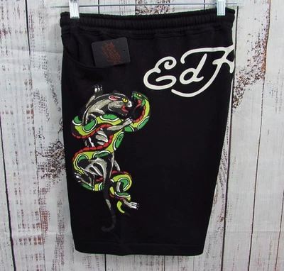 ED HARDY  Snake Sweat Fleece Shorts Black Men’s Size Medium NWT. - Image 1 of 4
