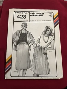 Falda de Colección 1984 Elástica y Costura 428 Bolsillo Lateral Línea A Patrón 32-48 Sin Cortar FF - Imagen 1 de 9