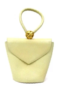 SALVATORE FERRAGAMO VINTAGE CREME LEDER TOP GRIFF TASCHE - Bild 1 von 12