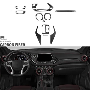 Kits completos de molduras interiores de fibra de carbono real de 11 piezas para Chevrolet Blazer 2019-25 - Imagen 1 de 18