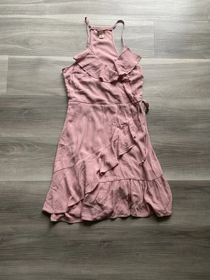 MOSSIMO SUPPLY CO. Women’s Pink Faux Wrap Ruffle Mini Dress XS Sleeveless - Image 1 of 4