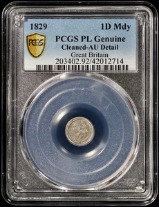 1829 George IIII Great Britain Silver Maundy Penny 1D PCGS AU Detail Proof Like - Picture 1 of 4