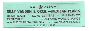 Billy Vaughn & Orch-Mexican Pearls, Dear Heart/Love Letters, 33's Jukebox Label  - Picture 1 of 1