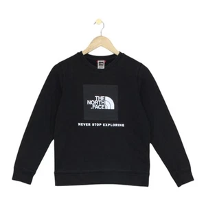 North Face Sweatshirt Boys Size L Black Graphic Cotton Pullover - Picture 1 of 15