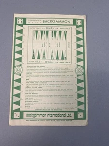 Vintage Backgammon International ltd Fundamentals of Instruction Manual - Picture 1 of 6