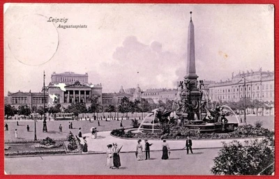 Leipzig 1909 Augustusplatz Verlag Dr. Trenkler & Co., Leipzig 1909 AK - Bild 1 von 2