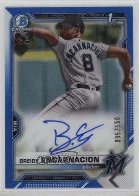 2021 Bowman Chrome Prospects Blue Refractor /150 Breidy Encarnacion #CPA-BE Auto - Image 1 of 2