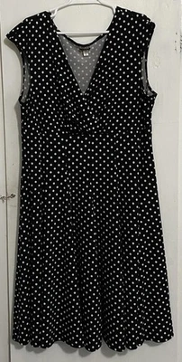 Женские в горошек рокабилли черный и белый платье без рукавов размер 3 X миниатюрный - Изображение 1 из 3