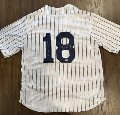 Auténtica camiseta local firmada por Johnny Damon de los Yankees de Nueva York Steiner CX Foto 1 de 4