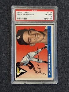 1955 TOPPS BASEBALL CARD #104 JACK HARSHMAN CHICAGO WHITE SOX PSA 6 EX-MT - Picture 1 of 2