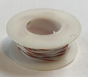 22 Gage Teflon Coated Stranded Wire, 20 ft, White with Red, per MIL-W-16878/4 - Picture 1 of 1
