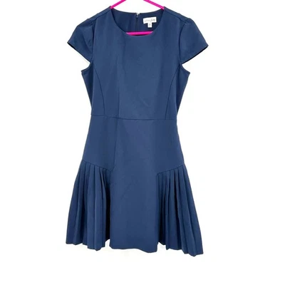 Maison Jules size XS blue short sleeve mini dress pleated hidden rear zip - Image 1 of 4