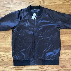 Chaqueta Bomber Disney Villains Hércules Hades Negra Satinada Talla L Bordada - Imagen 1 de 7