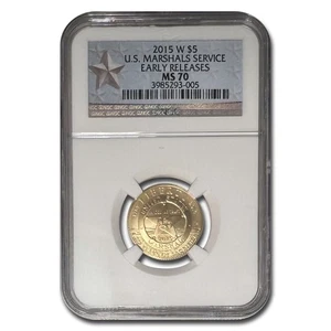 2015-W Gold $5 Commem U.S. Marshals Service MS-70 NGC (ER/FR) - Picture 1 of 3