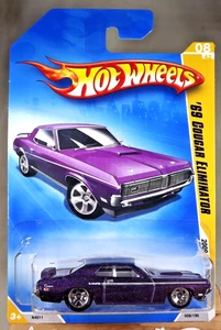 2009 Hot Wheels #8 New Models 8/42 '69 COUGAR ELIMINATOR Purple w/Chrome 5 Spoke - Picture 1 of 5