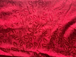 VINTAGE CHRISTMAS TABLECLOTH HOLLY BERRIES BELLS 61 X 80 - Picture 1 of 7