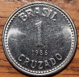 1986 Brazil 1 Cruzado Coin N181 - Picture 1 of 2