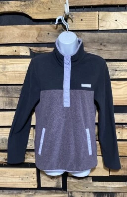 Chaqueta Pullover Columbia Mujer Negra Púrpura Foster Creek Manga Larga Polar S Foto 1 de 4