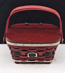 Longaberger Collectors Club Mini Santa Belly Cake Basket Life's A Picnic - Picture 1 of 9