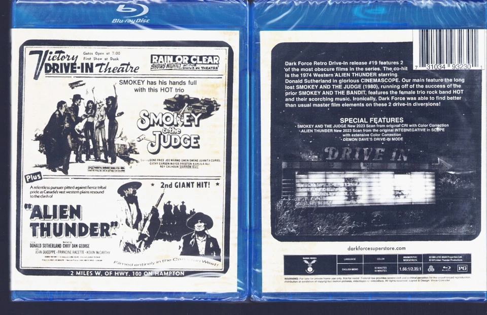 Smokey and the Judge + Alien Thunder (Blu-ray) Action & Western Double Bill -New Foto 1 de 1