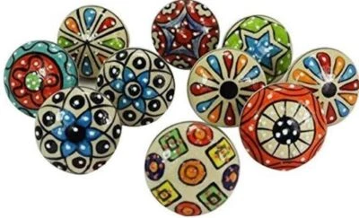 Lot 10 PC Multi Color Knob Ceramic Door Knobs Drawer Pulls Cupboard Wholesale - Image 1 of 4