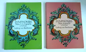 Set of 2 Books Symphonies 1, 2, 3, 4, 8, 9 Music Ludwig van Beethoven - Imagen 1 de 6