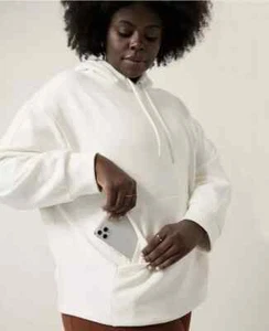Athleta Retroplush II Hoodie-Magnolia White-Plus Size 3X-NWT - Picture 1 of 3