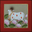Lord Krishna's Love Sacred Cows Hand Painted Wall Decor Small Art Work For Deco